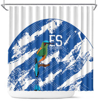 El Salvador Football Shower Curtain La Selecta Torogoz Grunge Style - Wonder Print Shop