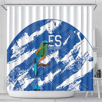 El Salvador Football Shower Curtain La Selecta Torogoz Grunge Style - Wonder Print Shop