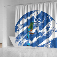 El Salvador Football Shower Curtain La Selecta Torogoz Grunge Style - Wonder Print Shop
