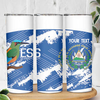 El Salvador Football Custom Skinny Tumbler La Selecta Torogoz Grunge Style - Wonder Print Shop