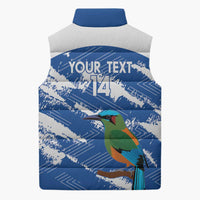 El Salvador Football Custom Sleeveless Puffer Jacket La Selecta Torogoz Grunge Style - Wonder Print Shop