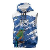 El Salvador Football Custom Sleeveless Zip Hoodie La Selecta Torogoz Grunge Style - Wonder Print Shop