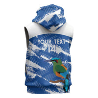 El Salvador Football Custom Sleeveless Zip Hoodie La Selecta Torogoz Grunge Style - Wonder Print Shop