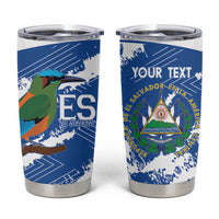 El Salvador Football Custom Tumbler Cup La Selecta Torogoz Grunge Style - Wonder Print Shop