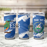 El Salvador Football Custom Tumbler Cup La Selecta Torogoz Grunge Style - Wonder Print Shop