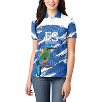 El Salvador Football Custom Women Polo Shirt La Selecta Torogoz Grunge Style - Wonder Print Shop