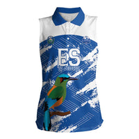 El Salvador Football Custom Women Sleeveless Polo Shirt La Selecta Torogoz Grunge Style - Wonder Print Shop