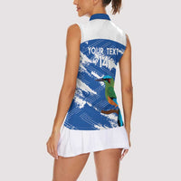 El Salvador Football Custom Women Sleeveless Polo Shirt La Selecta Torogoz Grunge Style - Wonder Print Shop