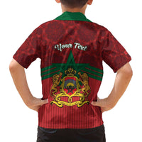 Personalized Morocco Independence Day Family Matching Off The Shoulder Long Sleeve Dress and Hawaiian Shirt 1956 Proud Islamic Pattern - Wonder Print Shop