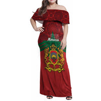 Personalized Morocco Independence Day Family Matching Off Shoulder Maxi Dress and Hawaiian Shirt 1956 Proud Islamic Pattern - Wonder Print Shop