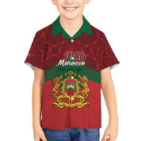 Personalized Morocco Independence Day Family Matching Off Shoulder Short Dress and Hawaiian Shirt 1956 Proud Islamic Pattern - Wonder Print Shop