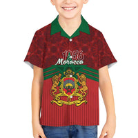 Personalized Morocco Independence Day Family Matching Short Sleeve Bodycon Dress and Hawaiian Shirt 1956 Proud Islamic Pattern - Wonder Print Shop