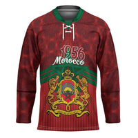 Personalized Morocco Independence Day Hockey Jersey 1956 Proud Islamic Pattern - Wonder Print Shop