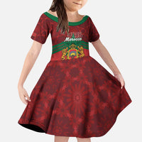 Personalized Morocco Independence Day Kid Short Sleeve Dress 1956 Proud Islamic Pattern - Wonder Print Shop
