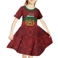 Personalized Morocco Independence Day Kid Short Sleeve Dress 1956 Proud Islamic Pattern - Wonder Print Shop