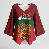 Personalized Morocco Independence Day Kimono Sleeve Blouse 1956 Proud Islamic Pattern - Wonder Print Shop