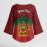 Personalized Morocco Independence Day Kimono Sleeve Blouse 1956 Proud Islamic Pattern - Wonder Print Shop