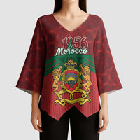 Personalized Morocco Independence Day Kimono Sleeve Blouse 1956 Proud Islamic Pattern - Wonder Print Shop