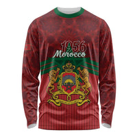 Personalized Morocco Independence Day Long Sleeve Shirt 1956 Proud Islamic Pattern - Wonder Print Shop