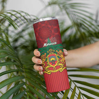 Personalized Morocco Independence Day Skinny Tumbler 1956 Proud Islamic Pattern LT14