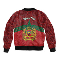 Personalized Morocco Independence Day Sleeve Zip Bomber Jacket 1956 Proud Islamic Pattern - Wonder Print Shop
