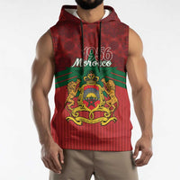 Personalized Morocco Independence Day Sleeveless Hoodie 1956 Proud Islamic Pattern - Wonder Print Shop