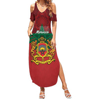 Personalized Morocco Independence Day Summer Maxi Dress 1956 Proud Islamic Pattern - Wonder Print Shop