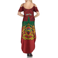 Personalized Morocco Independence Day Summer Maxi Dress 1956 Proud Islamic Pattern - Wonder Print Shop