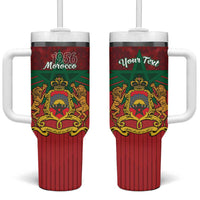 Personalized Morocco Independence Day Tumbler With Handle 1956 Proud Islamic Pattern LT14