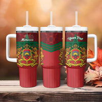 Personalized Morocco Independence Day Tumbler With Handle 1956 Proud Islamic Pattern LT14