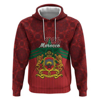Personalized Morocco Independence Day Zip Hoodie 1956 Proud Islamic Pattern - Wonder Print Shop