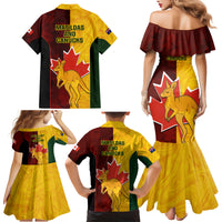 Australia And Canada Soccer Family Matching Mermaid Dress and Hawaiian Shirt Matildas Combine Canucks Together - Wonder Print Shop