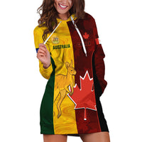 Australia And Canada Soccer Hoodie Dress Matildas Combine Canucks Together - Wonder Print Shop