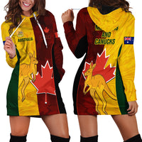 Australia And Canada Soccer Hoodie Dress Matildas Combine Canucks Together - Wonder Print Shop