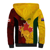 Australia And Canada Soccer Sherpa Hoodie Matildas Combine Canucks Together - Wonder Print Shop