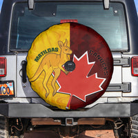 Australia And Canada Soccer Spare Tire Cover Matildas Combine Canucks Together - Wonder Print Shop