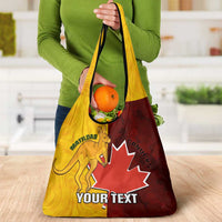 Custom Australia And Canada Soccer Grocery Bag Matildas Combine Canucks Together