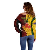 Custom Australia And Canada Soccer Off Shoulder Sweater Matildas Combine Canucks Together - Wonder Print Shop