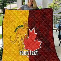 Custom Australia And Canada Soccer Quilt Matildas Combine Canucks Together - Wonder Print Shop