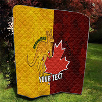 Custom Australia And Canada Soccer Quilt Matildas Combine Canucks Together - Wonder Print Shop