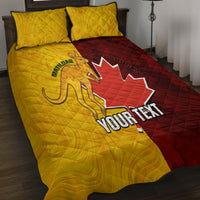 Custom Australia And Canada Soccer Quilt Bed Set Matildas Combine Canucks Together - Wonder Print Shop