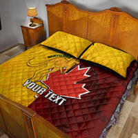 Custom Australia And Canada Soccer Quilt Bed Set Matildas Combine Canucks Together - Wonder Print Shop