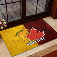 Custom Australia And Canada Soccer Rubber Doormat Matildas Combine Canucks Together - Wonder Print Shop