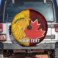 Custom Australia And Canada Soccer Spare Tire Cover Matildas Combine Canucks Together - Wonder Print Shop
