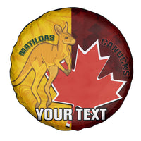 Custom Australia And Canada Soccer Spare Tire Cover Matildas Combine Canucks Together - Wonder Print Shop