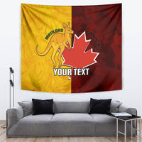 Custom Australia And Canada Soccer Tapestry Matildas Combine Canucks Together - Wonder Print Shop