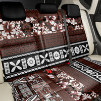 Bula Fiji Back Car Seat Cover Fijian Tapa Masi With Hibiscus Flowers - Wonder Print Shop
