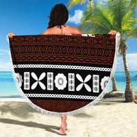 Bula Fiji Beach Blanket Fijian Tapa Masi With Hibiscus Flowers - Wonder Print Shop