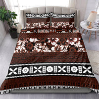 Bula Fiji Bedding Set Fijian Tapa Masi With Hibiscus Flowers - Wonder Print Shop
