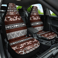 Bula Fiji Car Seat Cover Fijian Tapa Masi With Hibiscus Flowers - Wonder Print Shop